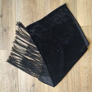 Vintage Neiman Marcus Stole Scarf Silk Blend Velvet Sparkle Fringe Whim…